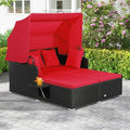 ORALNER Outdoor Daybed, 2-Person Wicker Patio Sofa by ORALNER