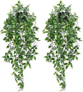 Whonline 2pcs Fake Hanging Plants, Artificial Potted Plants by WHONLINE
