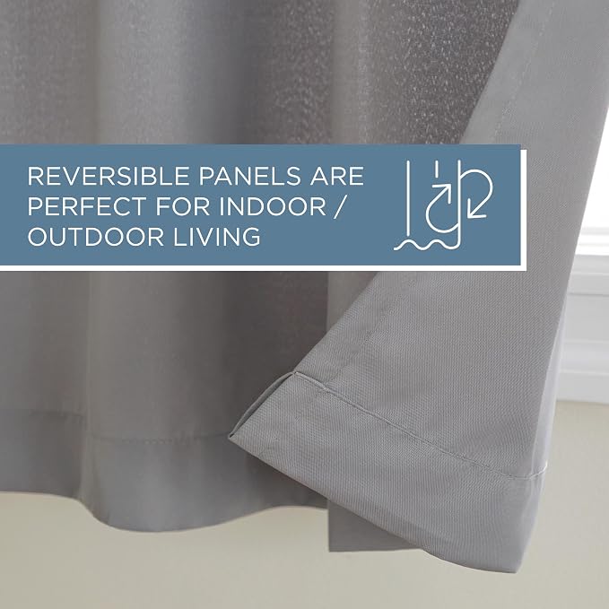 TOWN & COUNTRY BASICS Cabana Solid Heavyweight Indoor Outdoor Curtains - Image 3