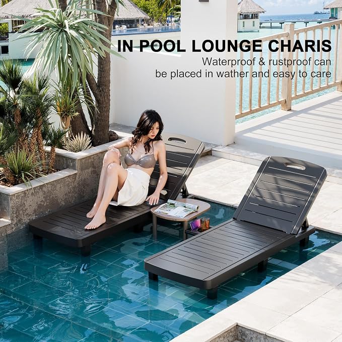 WACASA Outdoor Chaise Lounge Chairs Set of 2, Oversized Lounge Chairs - Image 4