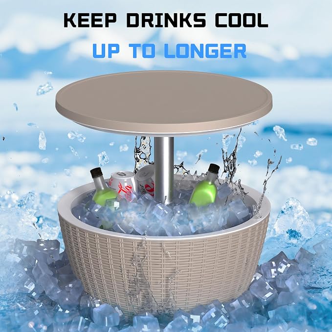 EasyUp Outdoor Cooler Bar Table – 8 Gallon Outdoor Patio Cooler Table - Image 5