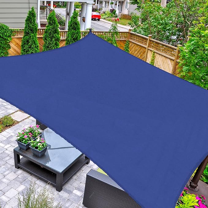 AsterOutdoor Sun Shade Sail Rectangle 6' x 10' UV Block Canopy by AsterOutdoor