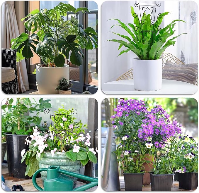 4 Pack Stackable Metal Plant Trellis - Image 6