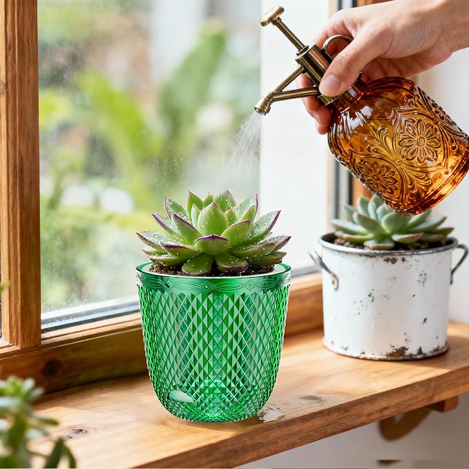 QCQHDU 2 Pack Self Watering Pots, 7.2 Inch Flower Pots - Image 2