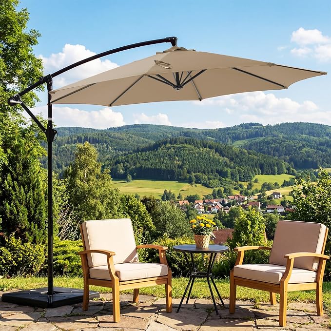 OLIXIS 9.7FT Offset Patio Umbrella - Image 6