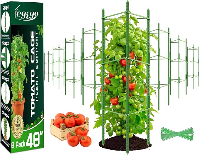 Legigo 8-Pack Tomato Cage for Garden Plant Support- Up to 48inch Garden Stakes by Legigo