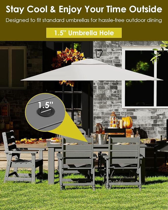 GREENVINES 7-Piece Outdoor Dining Set | HDPE | Patio Table and Chairs Sets - Image 5