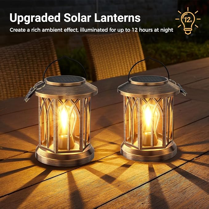 WdtPro Solar Lanterns Outdoor Lights, 6 Pack Bright Lanterns Outdoor Waterproof - Image 4