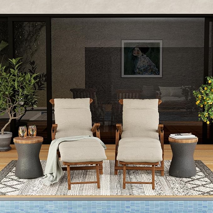 SUNBURY Outdoor Accent Table, Concrete Garden Stool End Table, Morden Concrete - Image 2