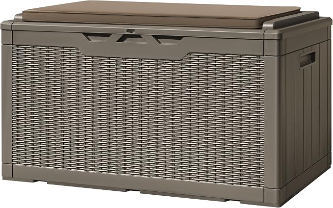 Greesum 100 Gallon Resin Deck Box Large Outdoor Storage by BuynowfromGreesum