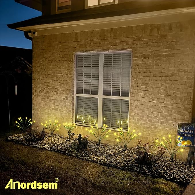 Anordsem Solar Garden Lights Outdoor: 8 Removable PVC Water Drop Light Head 4 - Image 6