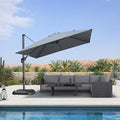 PURPLE LEAF 10 Feet Patio Umbrella Outdoor Cantilever Square Umbrella Aluminum by PURPLELEAF
