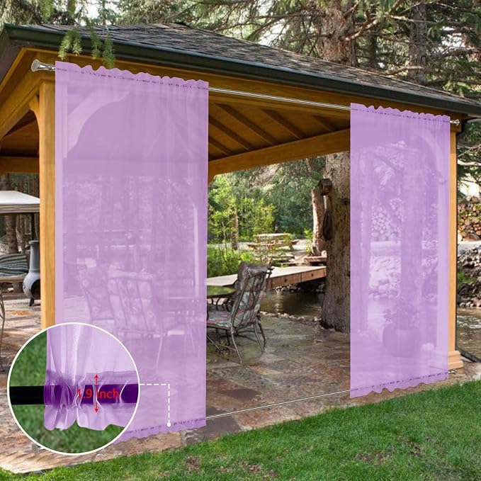 SpaceDresser Waterproof Outdoor Sheer Curtains - Image 8