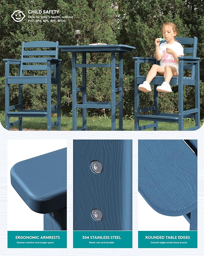 SERWALL 6 Pieces Outdoor Patio Bar Set - Image 5