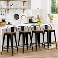 WENTMENT Bar Stools Set of 4 Counter Height Metal Barstools by WENTMENT
