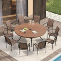 VICLLAX Large Patio Dining Furniture Set, Outdoor Dining Set by HOME