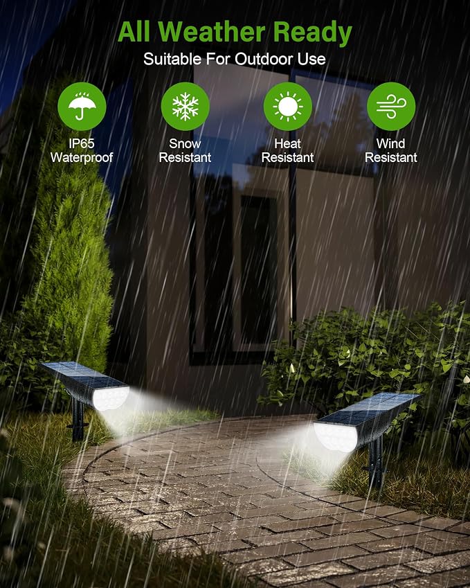 Solar Spot Lights Outdoor, Solar Lights Outdoor Waterproof IP65, 3 Brightness - Image 5