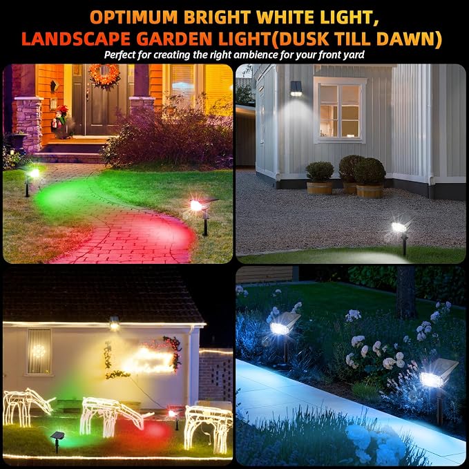 Solar Spot Lights Outdoor Color Changing, IP65 Garden Lights Solar Powered - Image 8