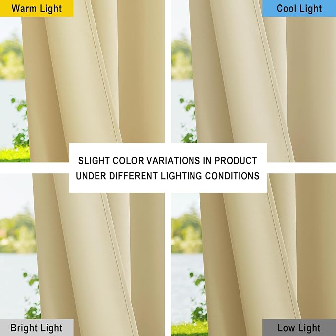 NICETOWN Canvas Patio Curtains Outdoor Waterproof, Rustproof Grommet Durable - Image 4