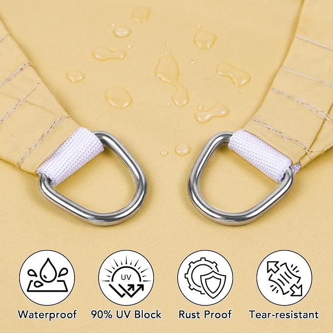 Artpuch Waterproof Sun Shade Sail, UV Resistant Rain Canopy, Curved Edges Shade - Image 2