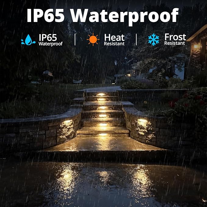 GKOLED 8-Pack Replaceable 6.8" LED Hardscape Lights, Low Voltage Retaining Wall - Image 6