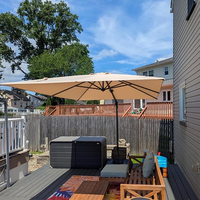 PURPLE LEAF 11' X 8' Left-right Tilting Patio Umbrella Outdoor Cantilever - Image 2