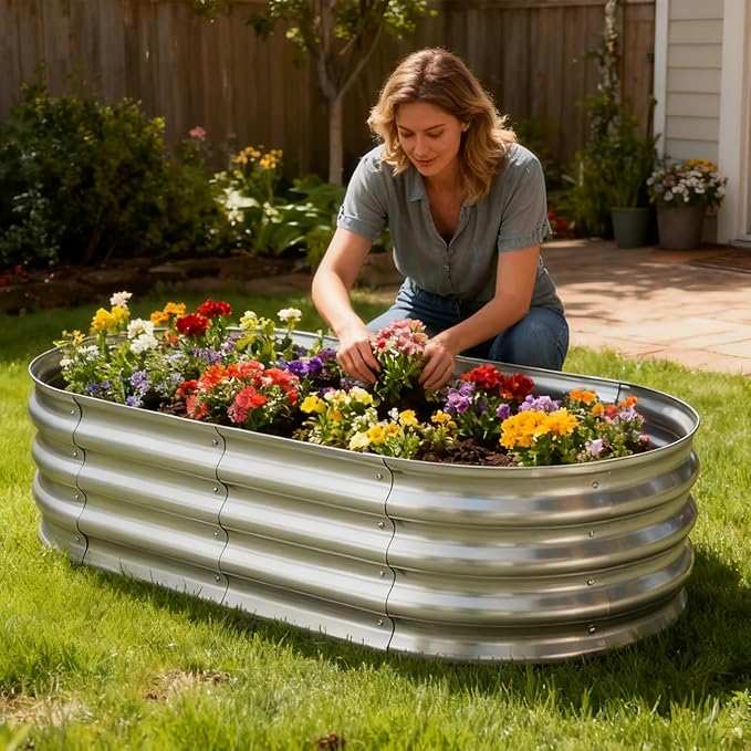 TATAANTY Galvanized Raised Garden Bed - Image 6