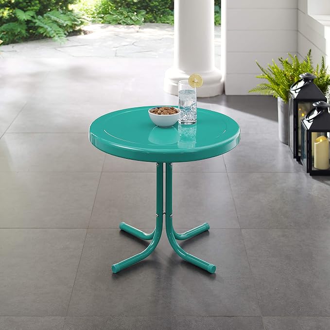 Crosley Furniture Griffith Weather Resistant Retro Metal Outdoor Side Table - Image 2