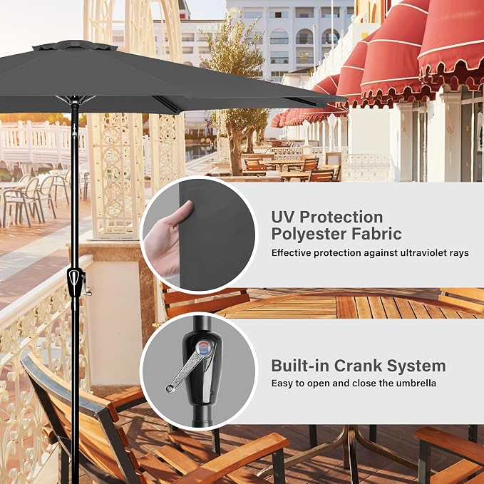 Simple Deluxe 9' Patio Umbrella Outdoor Table Market Yard Umbrella - Image 3