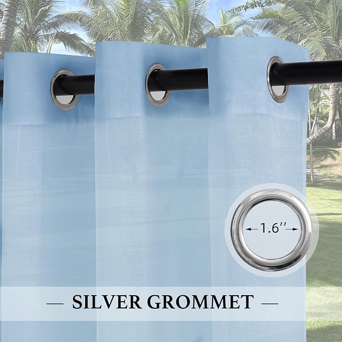 RYB HOME Outdoor Sheer Curtains - Image 2