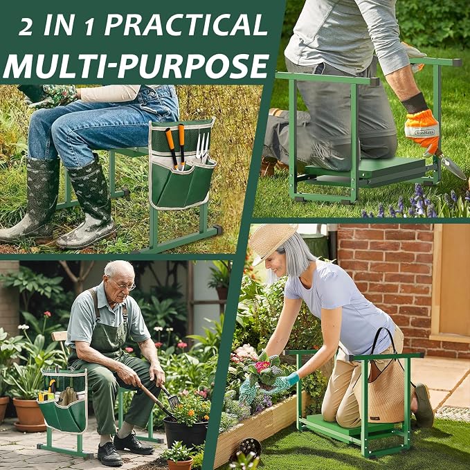 FLINTER Garden Kneelers Seat, Stable and Save Tip-Resistant Design 10.2" Wider - Image 6