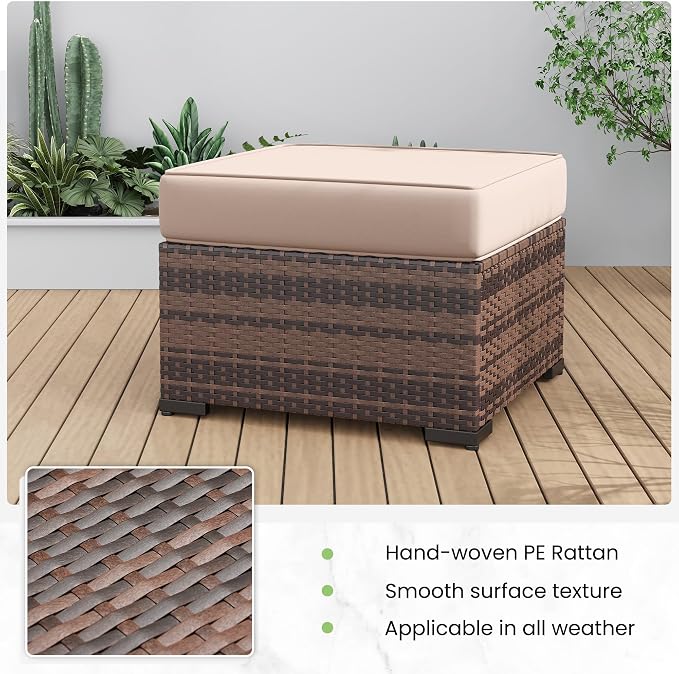 Amopatio 2 Pieces Outdoor Ottoman - Image 5