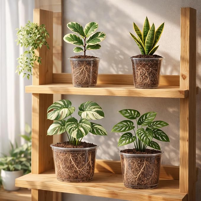 16 Pack 10/8/6/5 Inch Reinforced Large Clear Nursery Pots - Image 7