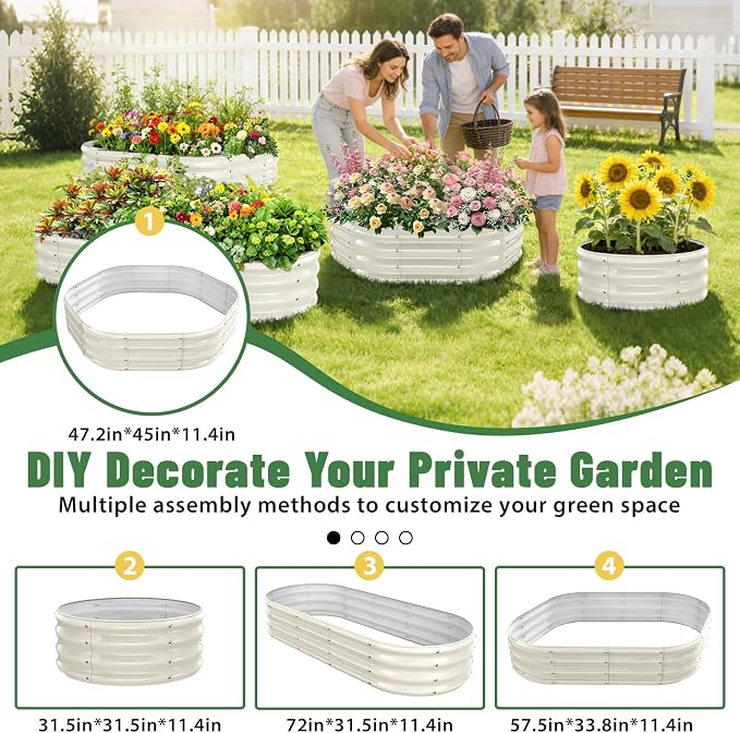 Hexagon Raised Garden Bed, 48 Inch Diagonal & 12 Inch Tall, Galvanized Steel - Image 4
