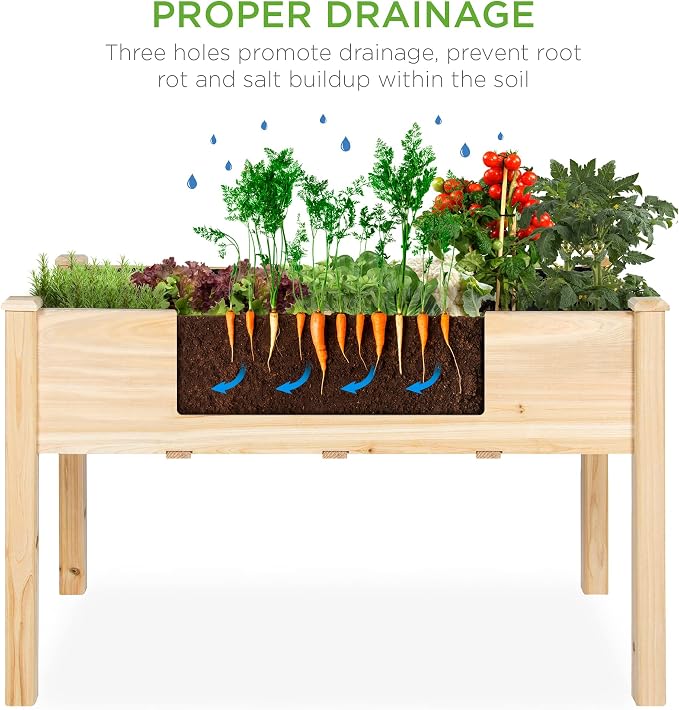 Best Choice Products 48 x 24 x 30 Inches Raised Garden Bed, Elevated Wood - Image 3