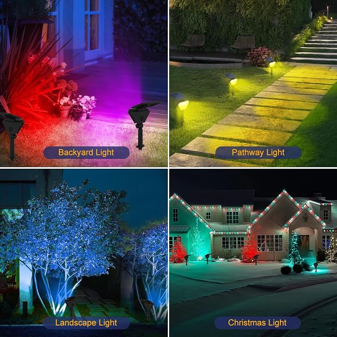 T-SUN Solar Spotlights Outdoor, Color Changing Landscape Lights, Halloween - Image 4