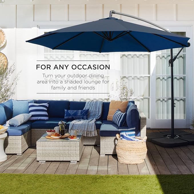 Best Choice Products 10ft Offset Cantilever Hanging Market Patio Umbrella - Image 3