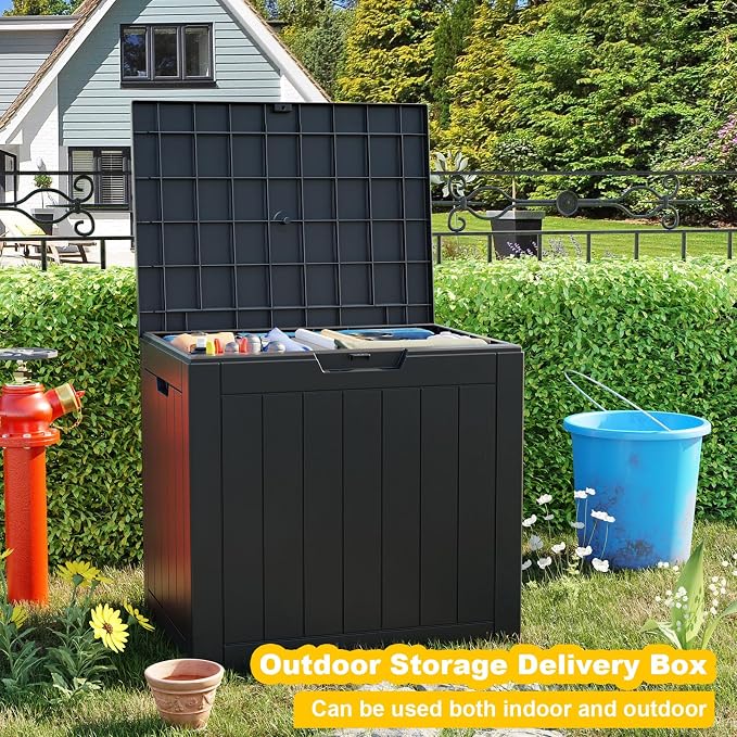 35 Gallon Outdoor Deck Box, Lockable Waterproof Outdoor Storage Boxes - Image 7