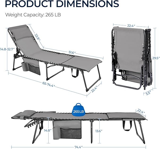 Yaheetech 22.4" Tanning Chair - Image 3