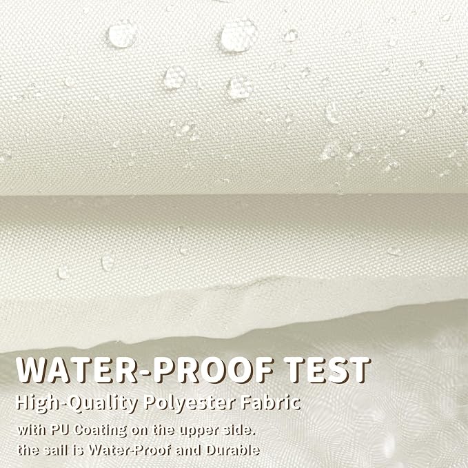 LOVE STORY Right Triangle 14'x14'x19.8' Waterproof Sun Shade Sail Canopy UV - Image 7