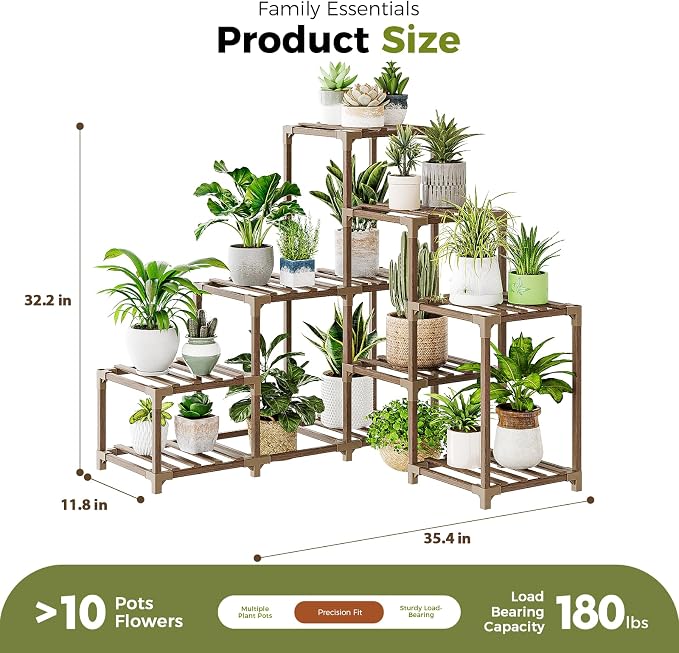Bamworld Plant Stand Indoor Corner Plant Shelf Outdoor - Image 5