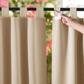 NICETOWN 2 Panels Detachable Sticky Tab Top Thick Outdoor Curtains by NICETOWN