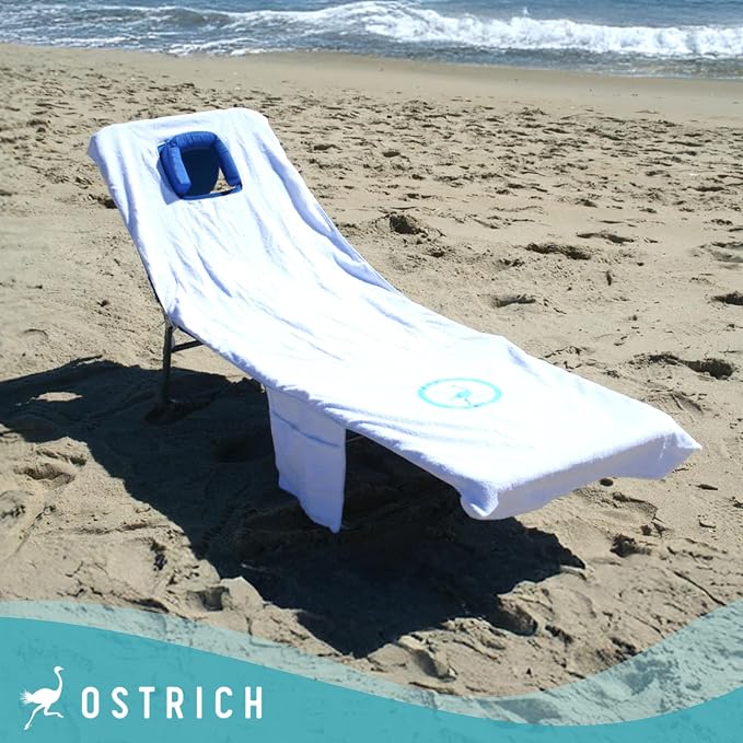 Ostrich Custom Fitted Towel for Chaise Lounge, Outdoor Beach Chair Cover - Image 6