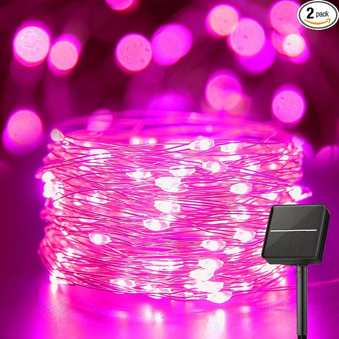Minetom Solar String Lights for Outside, 2 Packs Total 66Ft 200 LED Outdoor by Minetom