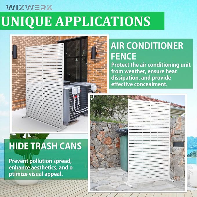 6FT Metal Privacy Screen Outdoor Privacy Panel and Garden Divider, - Image 6