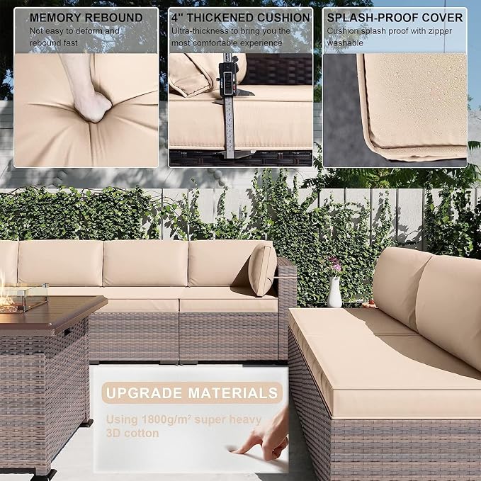 Kullavik 13 Pieces Outdoor Patio Furniture Set - Image 5
