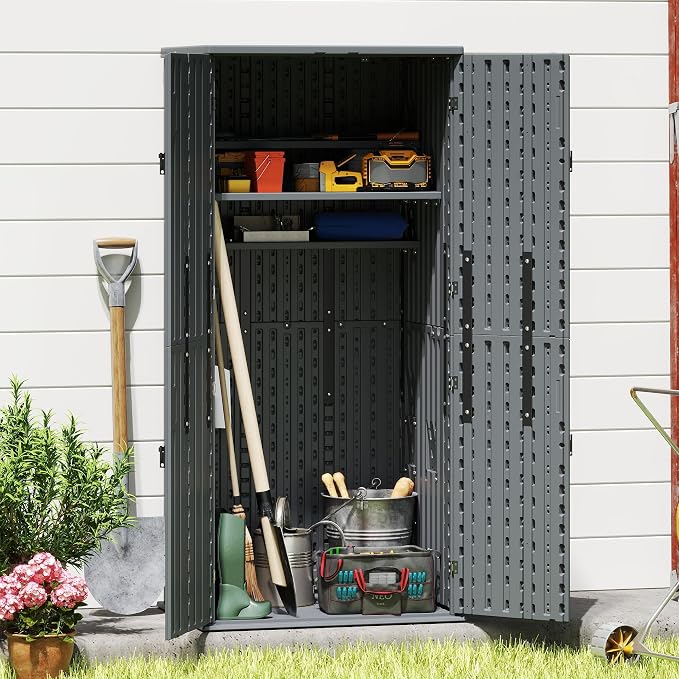 EHHLY Heavy Duty Tall Storage Cabinet Outdoor Weatherproof, 28 Cuft Garage - Image 3