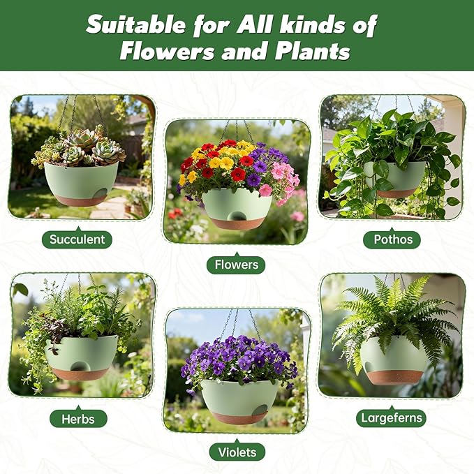 4-Piece Set of 8-Inch Hanging Planters - Image 6