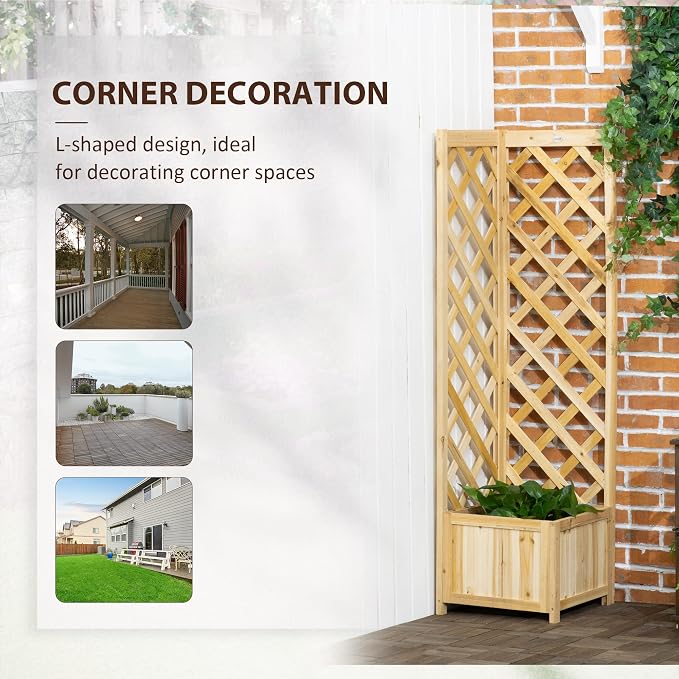 Outsunny Wooden Raised Garden Bed - Image 5