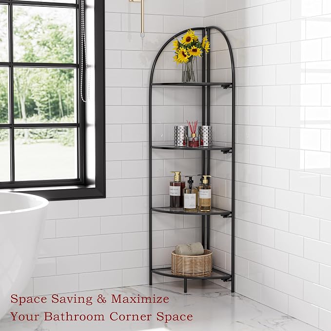 Crofy Foldable 4 Tier Corner Shelf, Metal Corner Plant Stand - Image 6